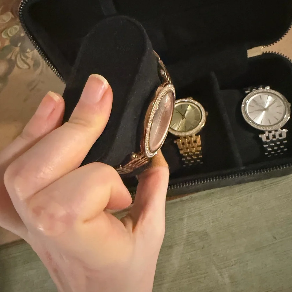 Michael Kors Watch Bundle Gold, Rose, and Silver + Travel Case - Picture 2 of 11